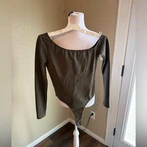 Timing Olive Green Long Sleeve Bodysuit